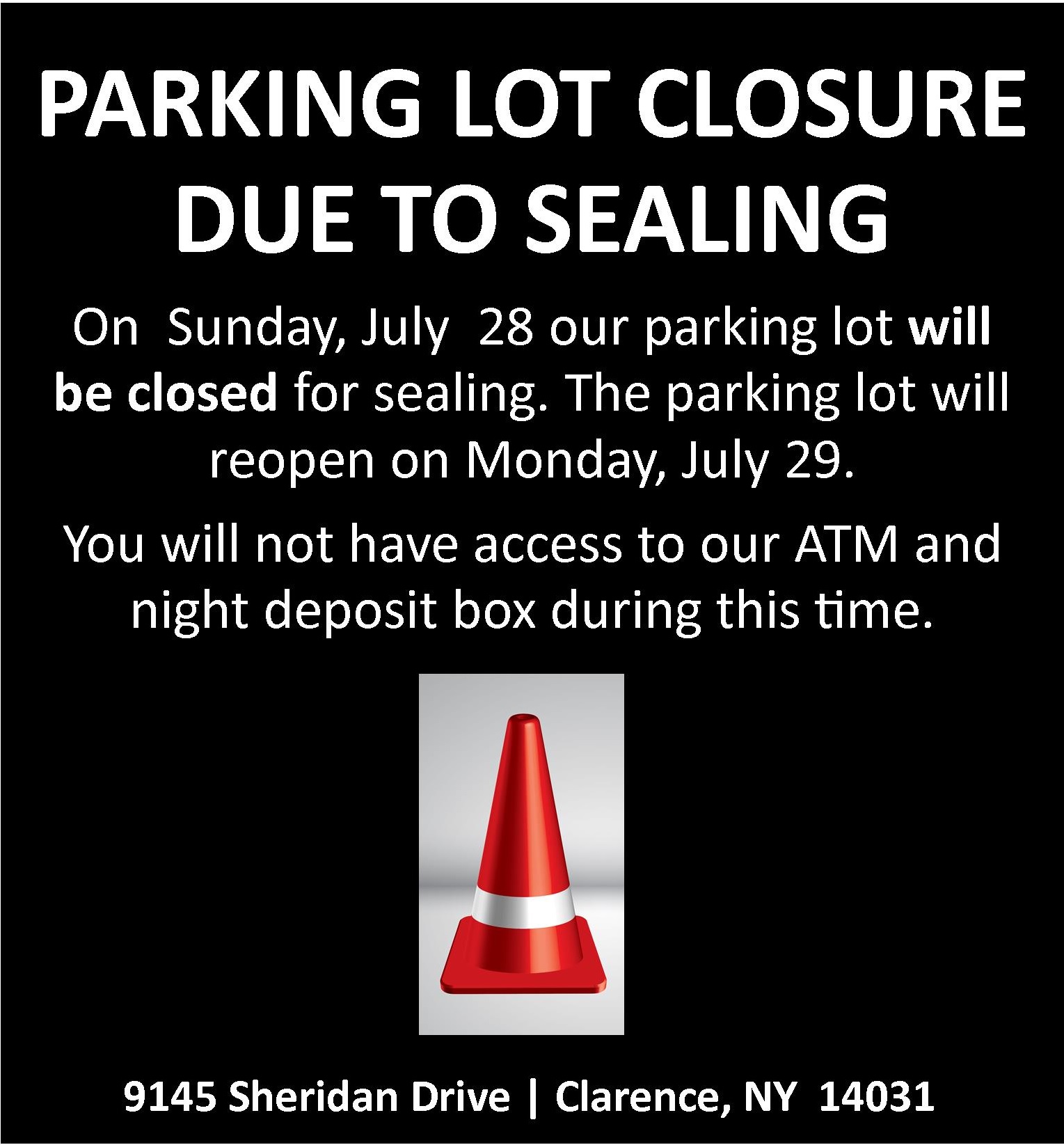 parking lot closure